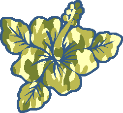 Camouflage color hibiscus graphic